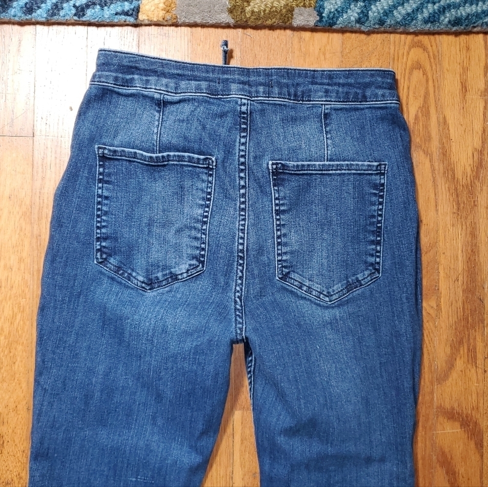 Free People High Rise Lace-Up Blue Jeans - Picture 10 of 11